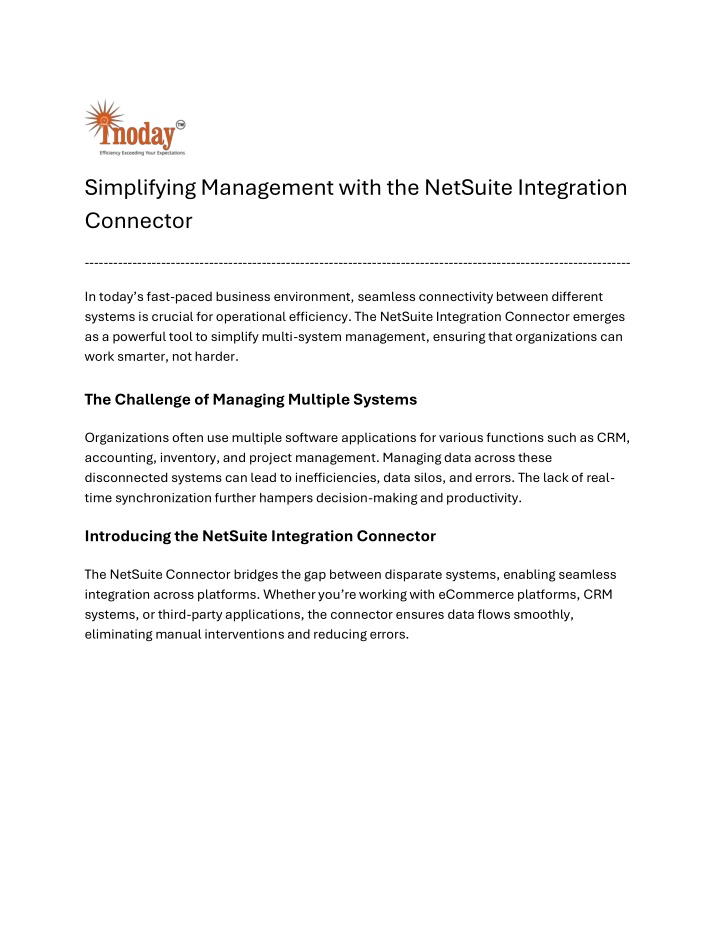 simplifying management with the netsuite