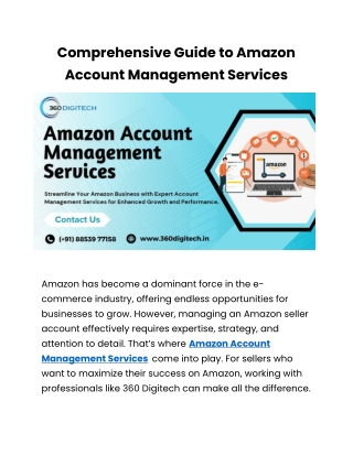 Boost Your Sales Using Amazon Account Management Expertise