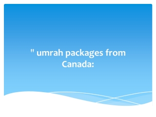 umrah packages from canada