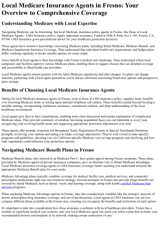 Local Medicare Agents