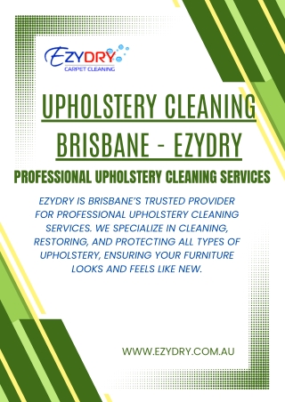 Upholstery Cleaning Brisbane - EzyDry