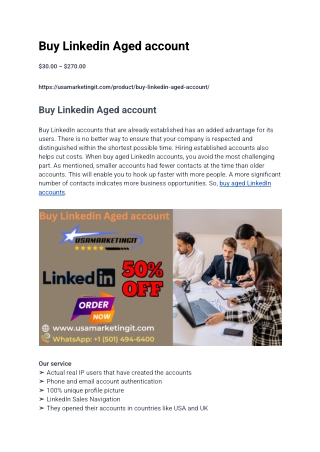 How to Buy Linkedin Aged account Safely and Effectively