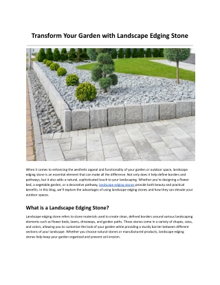 Transform Your Garden with Landscape Edging Stone