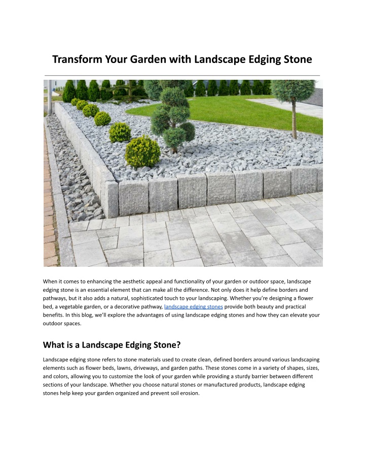 transform your garden with landscape edging stone