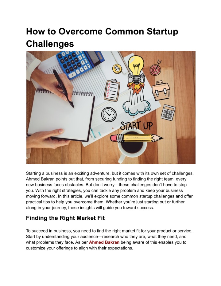 how to overcome common startup challenges