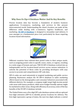 why does us zip 4 database matter