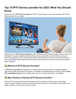 top 10 iptv service provider for 2025 what