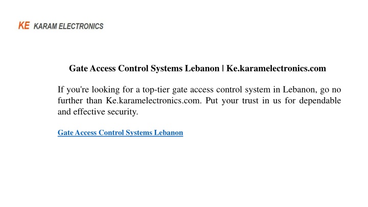 gate access control systems lebanon