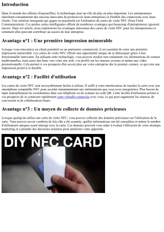 Les avantages méconnus des cartes de visite NFC pour les entrepreneurs
