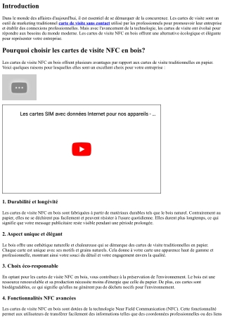 Les cartes de visite NFC en bois : un choix éco-responsable et élégant pour votr