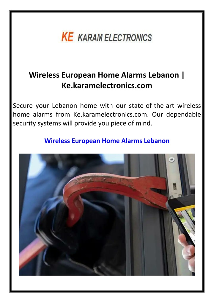 wireless european home alarms lebanon