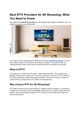 best iptv providers for 4k streaming what