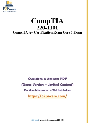 CompTIA A  Certification 220-1101 Q&A with Simple PDF Guide