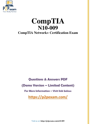 CompTIA Network N10-009 Q&A with Simple PDF for Exam Prep