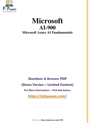 Microsoft Azure AI-900 Q&A with Simple PDF Guide for Exam Prep