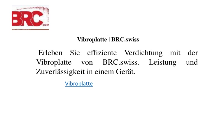 vibroplatte brc swiss