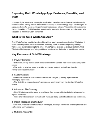 exploring gold whatsapp app features benefits