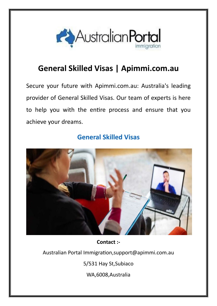 general skilled visas apimmi com au