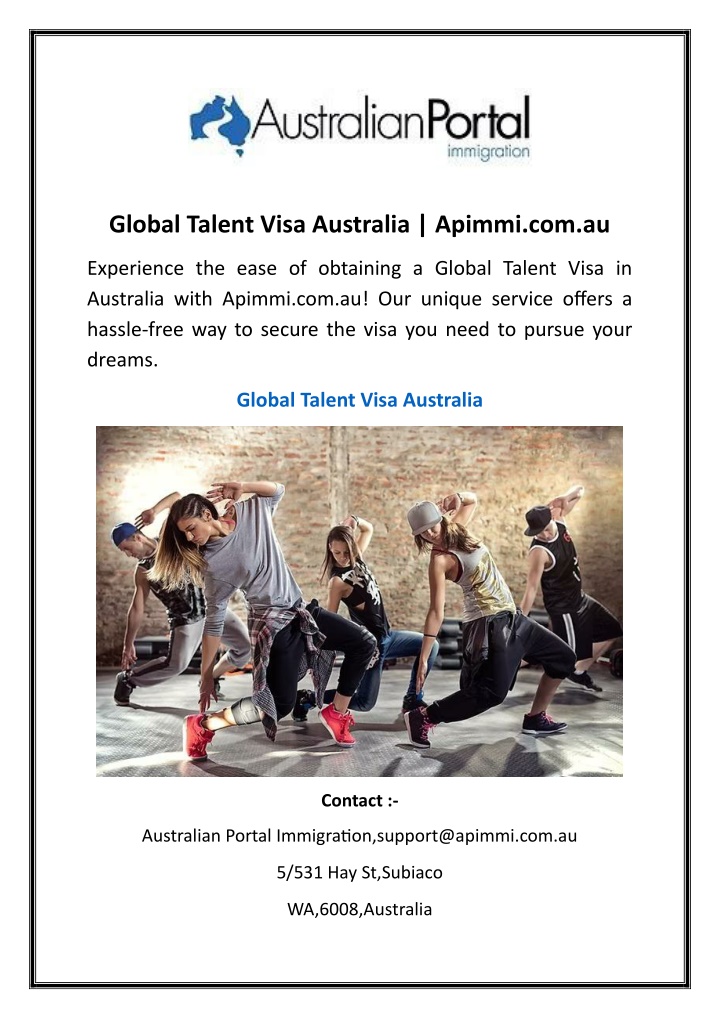 global talent visa australia apimmi com au