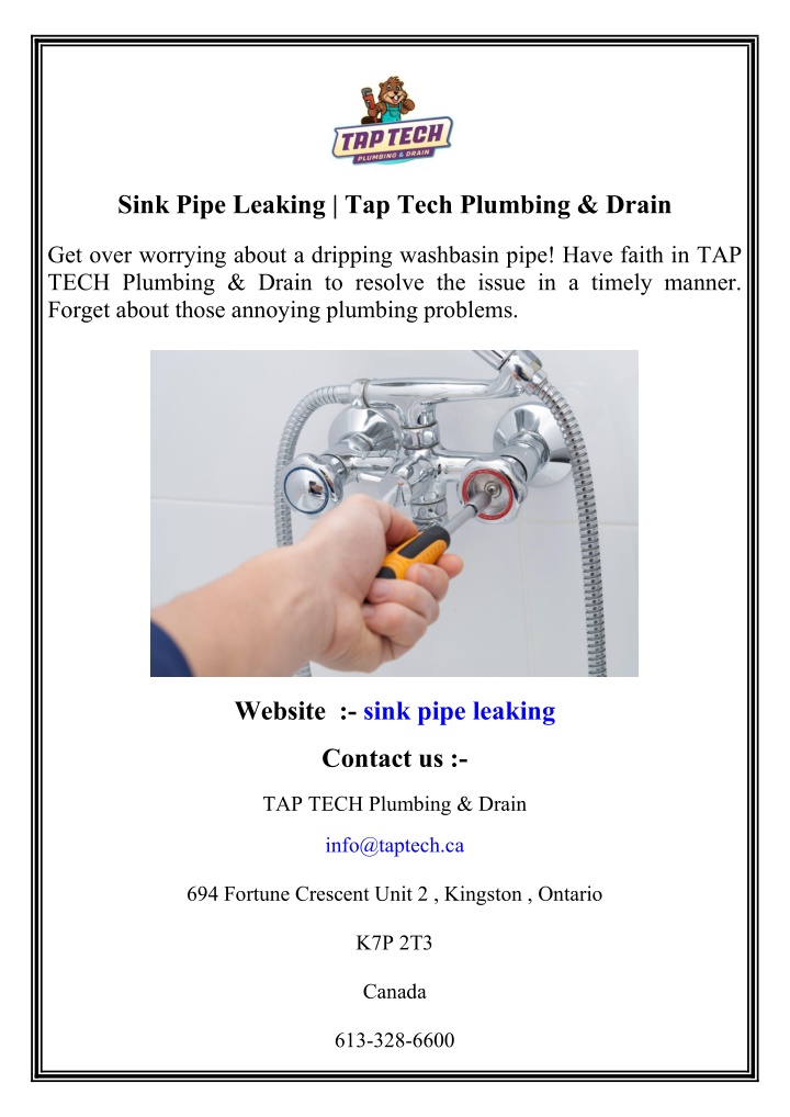 sink pipe leaking tap tech plumbing drain