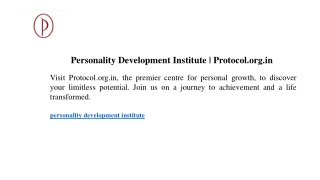 Personality Development Institute Protocol.org.in
