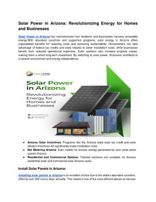 solar power in arizona revolutionizing energy