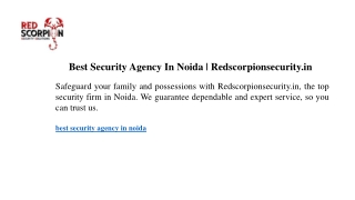 best security agency in noida redscorpionsecurity