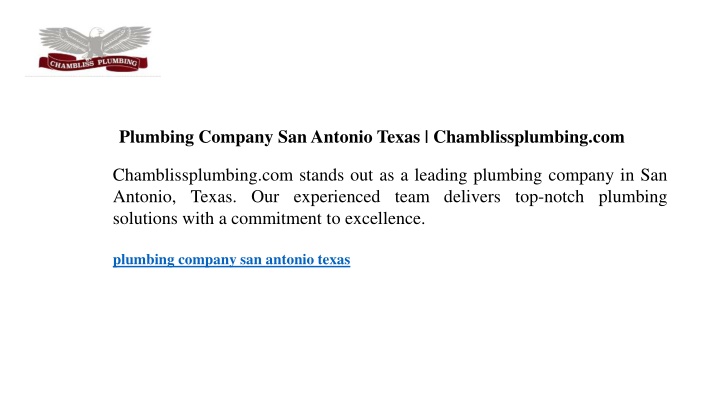 plumbing company san antonio texas