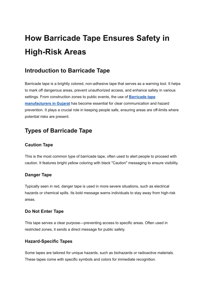 how barricade tape ensures safety in