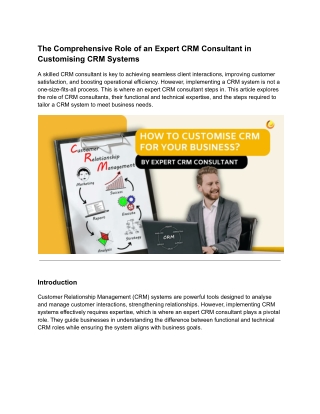 the comprehensive role of an expert