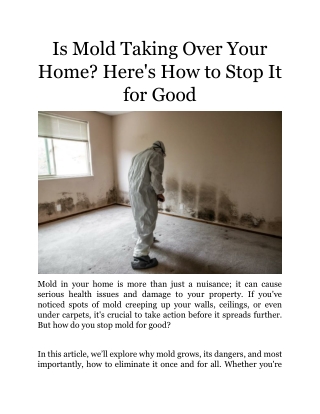 Is Mold Taking Over Your Home