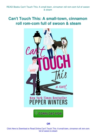 READ Books Can't Touch This A small-town  cinnamon roll rom-com full of swoon & steam