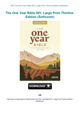 PDF The One Year Bible NIV  Large Print Thinline Edition (Softcover)