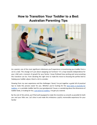 how to transition your toddler