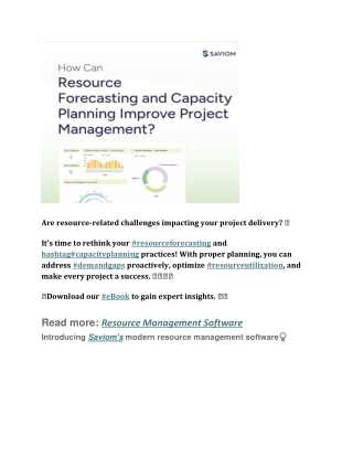 How Can Resource Forecasting and Capacity Planning Improve Project Management slideserve