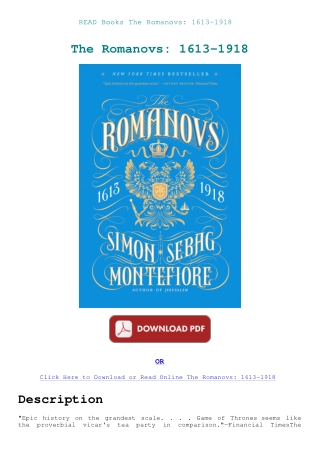 READ Books The Romanovs 1613-1918