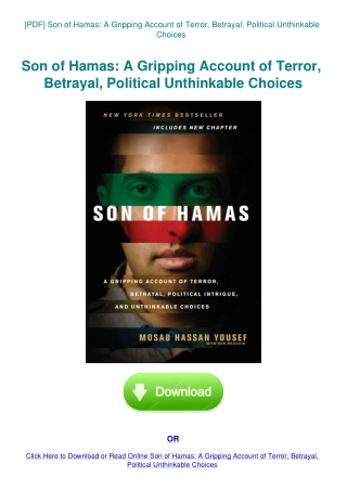 [PDF] Son of Hamas A Gripping Account of Terror  Betrayal  Political Unthinkable Choices