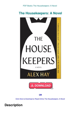 PDF Books The Housekeepers A Novel