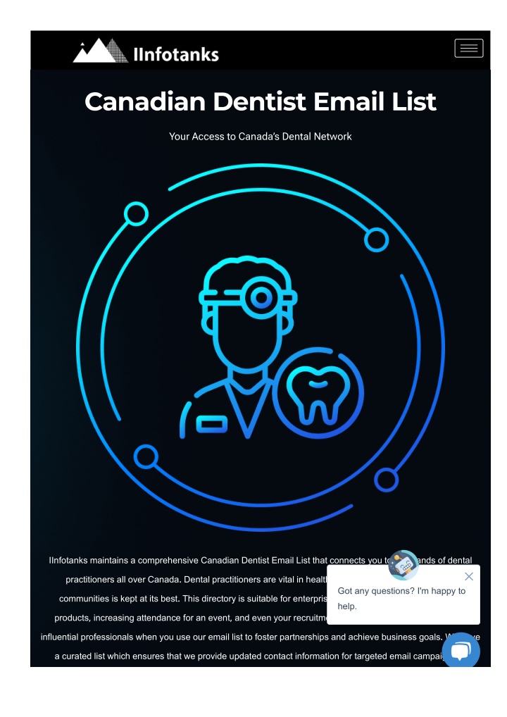 canadian dentist email list