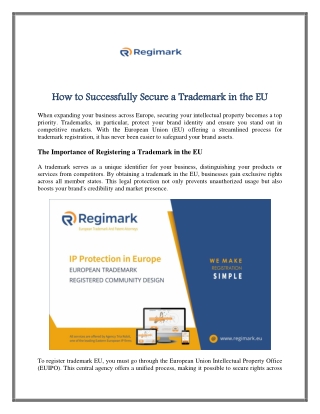 How to Successfully Secure a Trademark in the EU