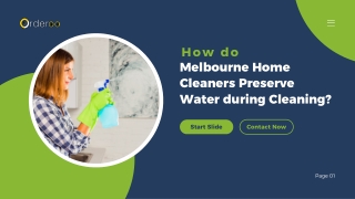 Melbourne Home Cleaners Preserve Water during Cleaning