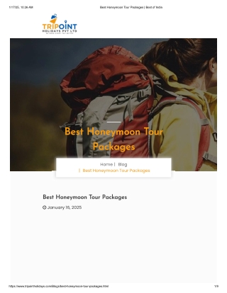 Best Honeymoon Tour Packages
