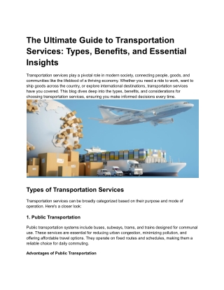 The Ultimate Guide to Transportation Services_ Types, Benefits, and Essential Insights