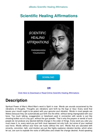 eBooks Scientific Healing Affirmations