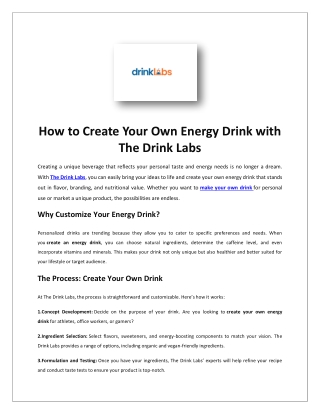 private label energy drink cost