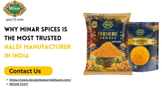 Why Minar Spices is the Most Trusted Haldi Manufacturer in India