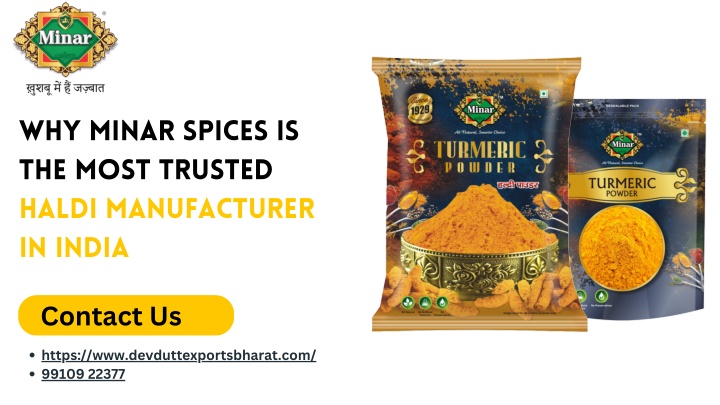 why minar spices is the most trusted haldi