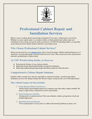 Professional Cabinet Handyman Services Quality You Can Trust