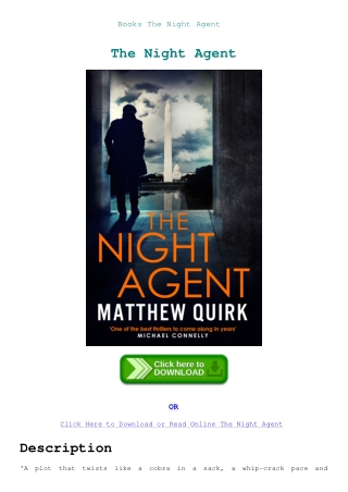 Books The Night Agent