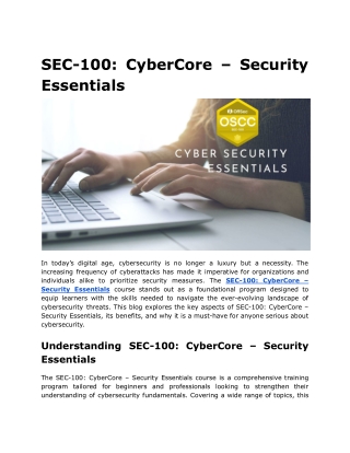 sec 100 cybercore security essentials